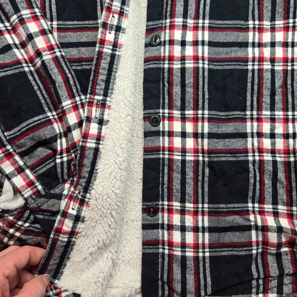 Boston Traders Men’s Plaid Hooded Flannel Jacket with Sherpa Lining - Picture 7 of 16